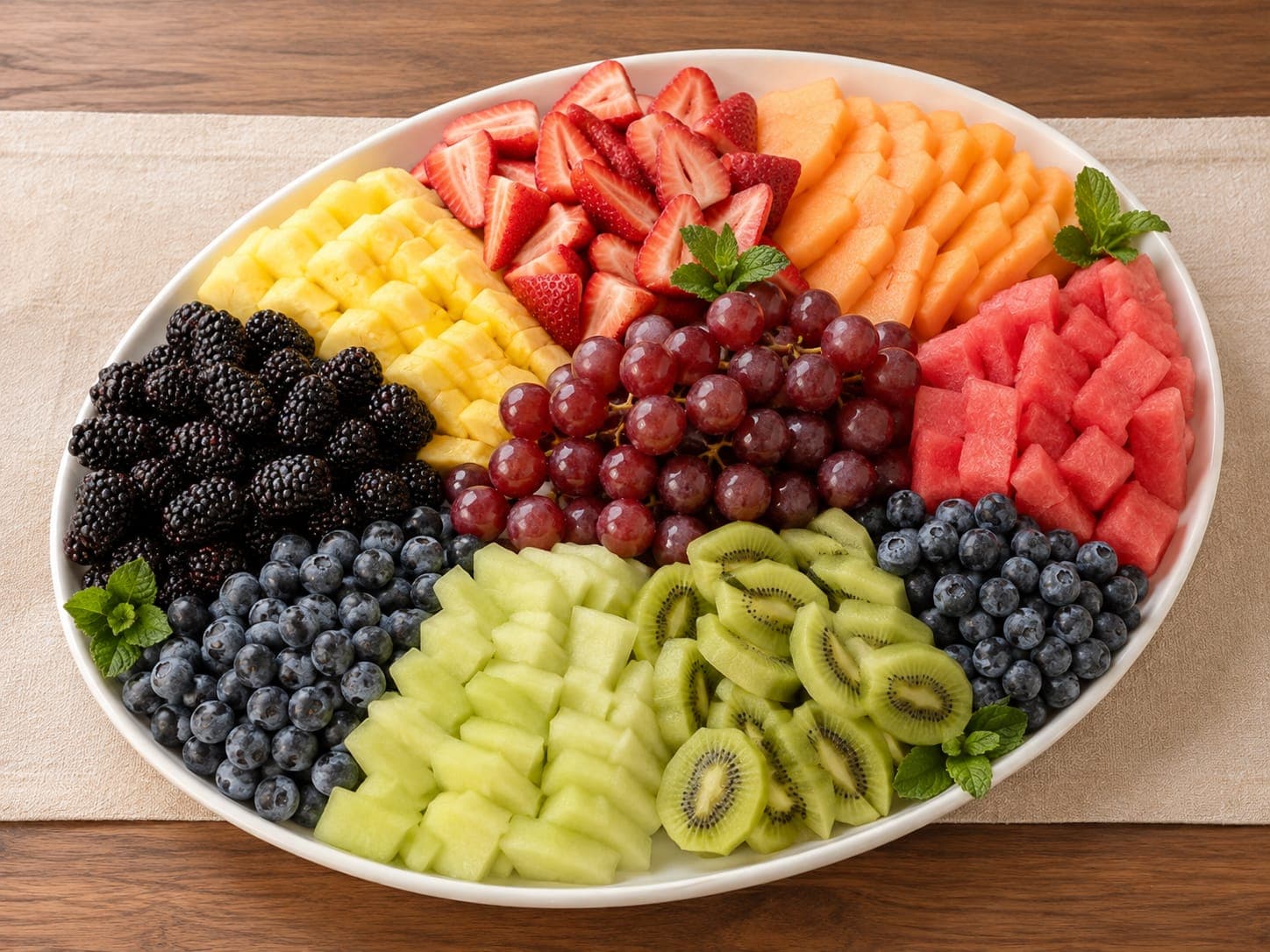 Fresh-cut fruit platter from iJava Cafe catering, San Jose